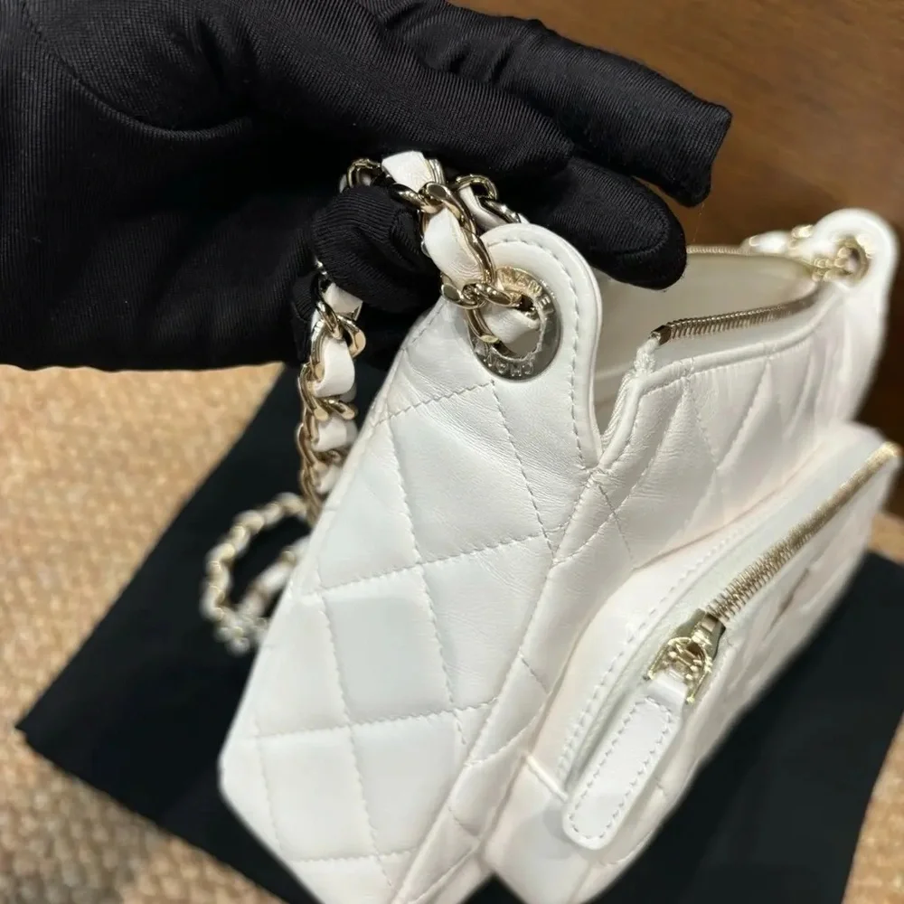 CHANEL White Quilted Crossbody Bag - Picture 9 of 15